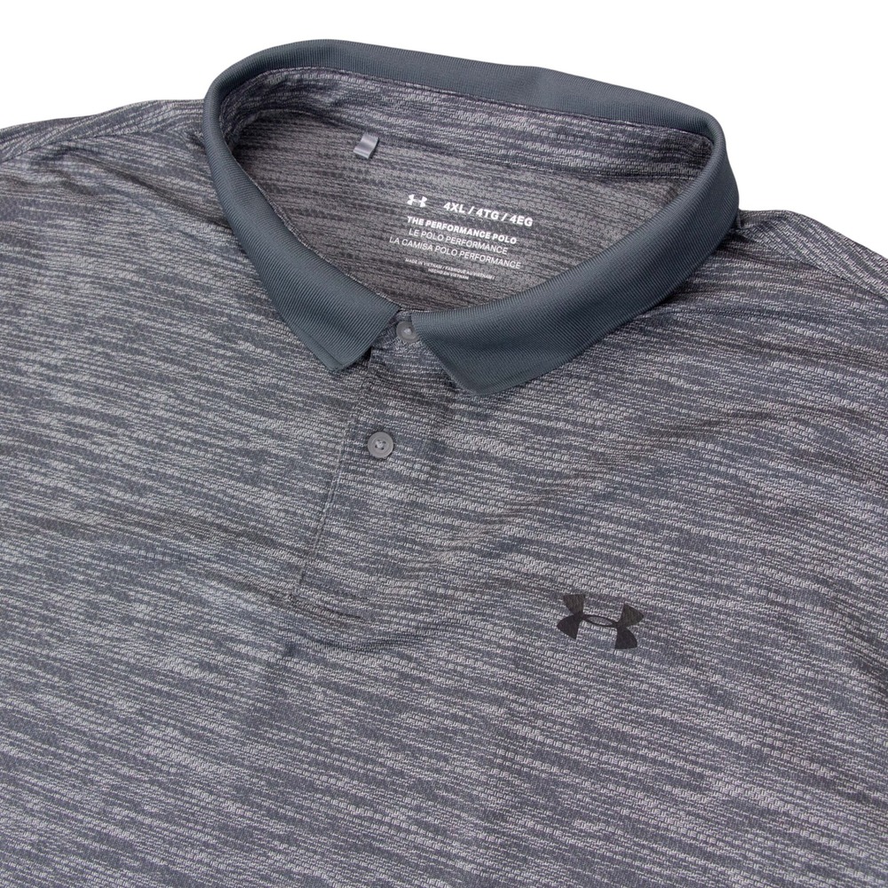 Under Armour Mens 4XL‎ Performance Polo Shirt Gray Heathered Short Sleeve Golf